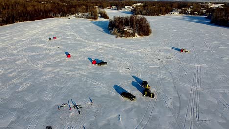 video aéreo 4k 30fps de pesca en hielo