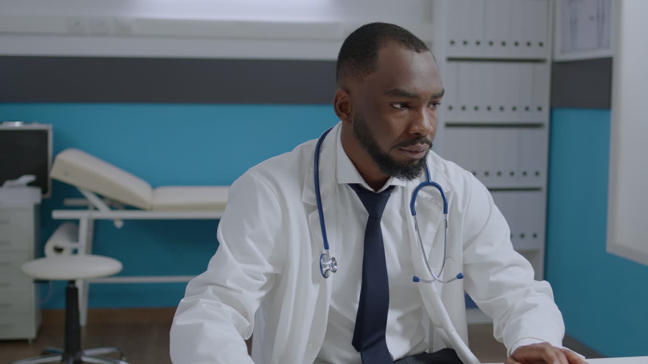 Doctor working in his office