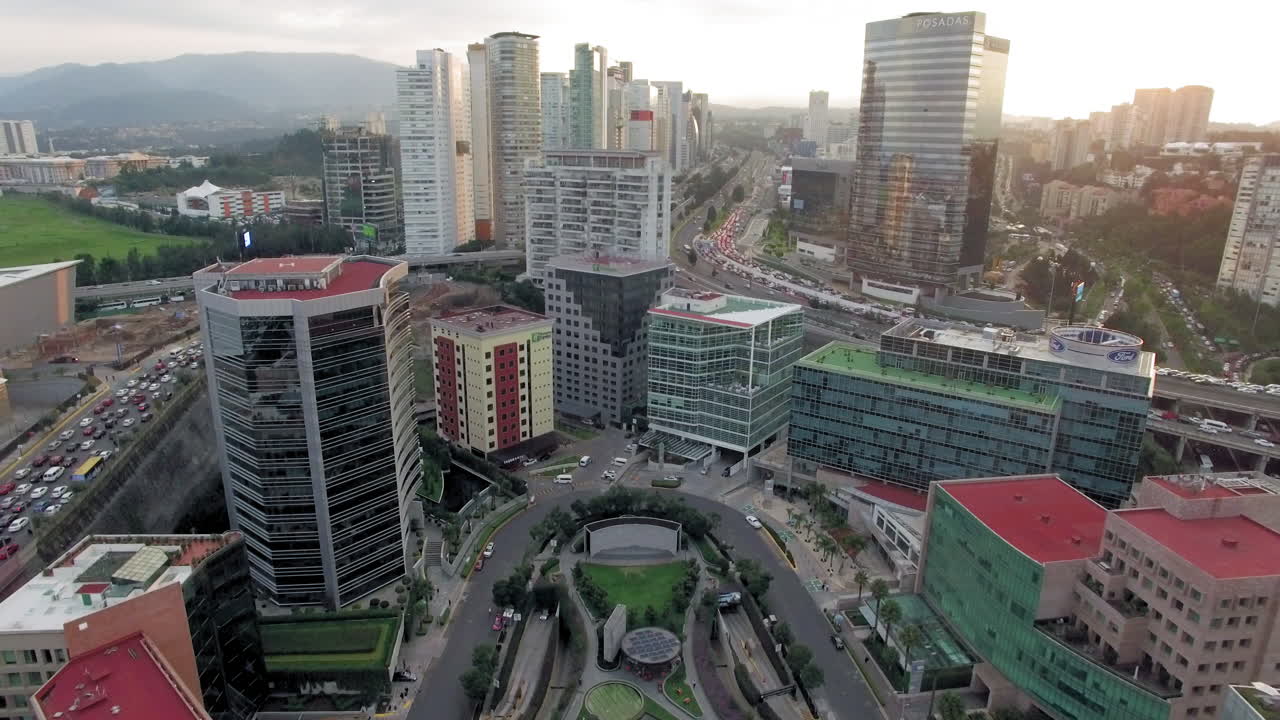 distrito financiero méxico santa fe ciudad de polanco tomas aéreas en 4k