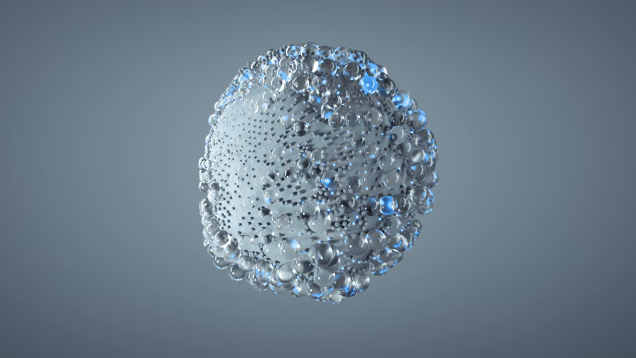 la esfera de la molécula blanca está flotando en un bucle sin costuras animación de renderización 3d