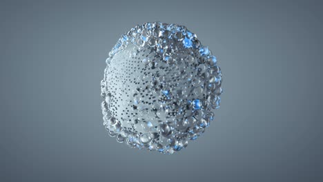 white molecule sphere is floating seamless loop 3d render animation