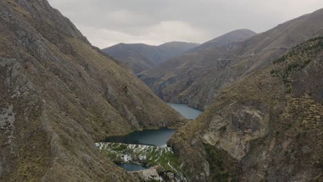 calm river with beautiful waterfalls in huancaya - per?