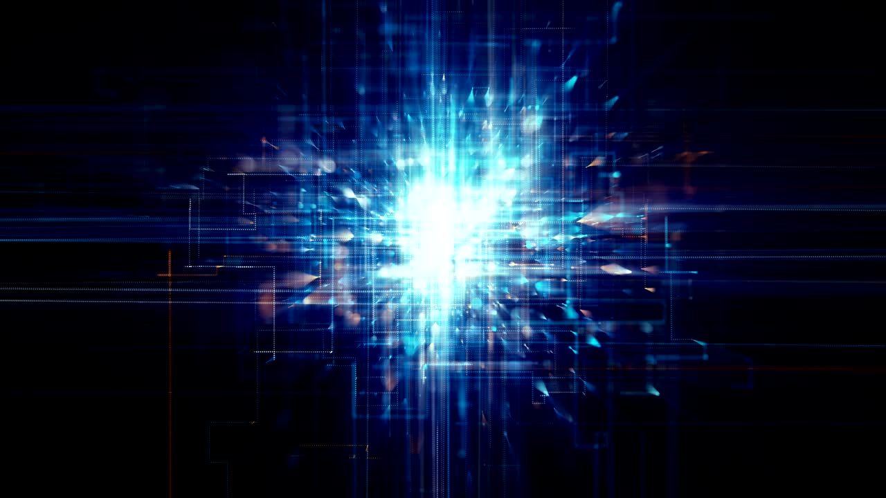 4k futuristico tecnologico astratto fondo di movimento, circuiti galleggianti altri elementi tecnologici