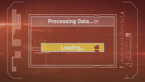 animation of computer data processing over screen
