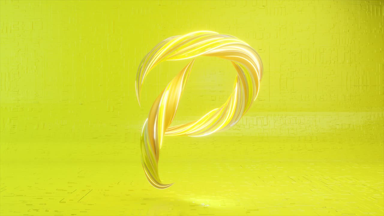 3d 렌더링 된 글자 p