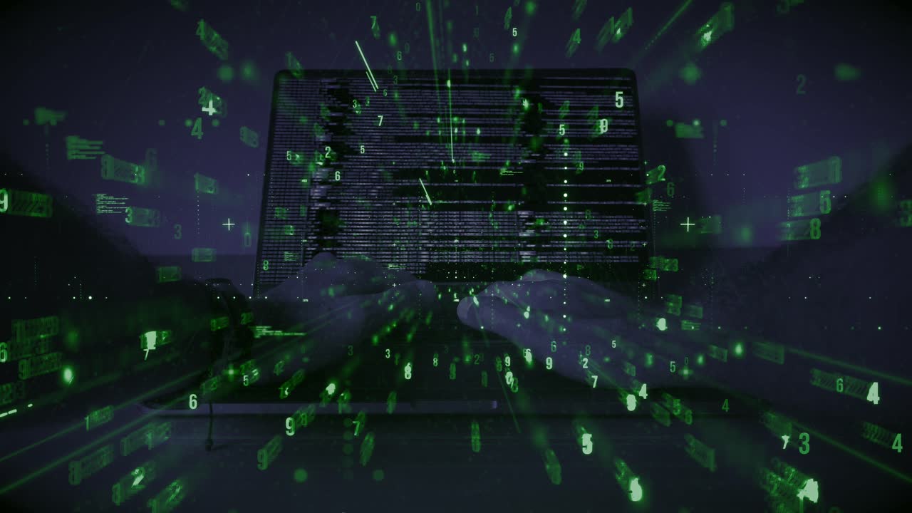 Hacker Typing Code on Laptop - Cybersecurity and Programming