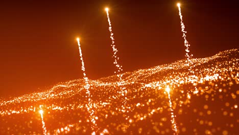 sparkling orange fireworks background