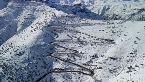 curvas de carretera de valle nevado chile