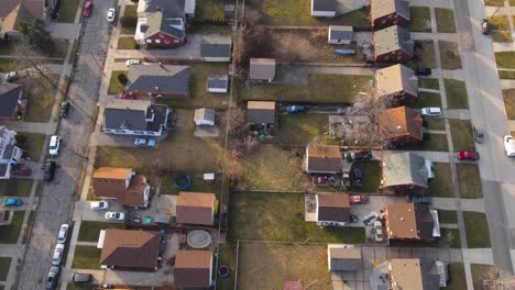 Lincoln-Park,-Michigan,-USA-with-residential-backyards-and-streets-from-Above