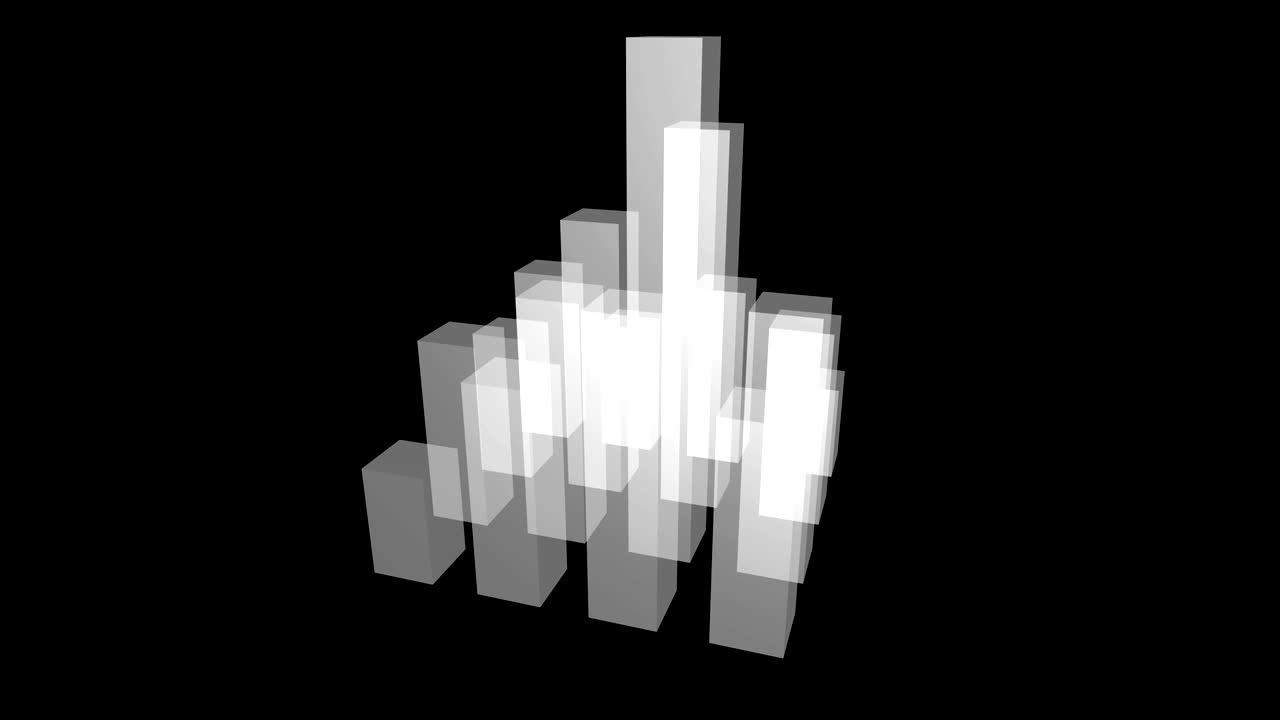 메쉬 낮은 폴리 투명 큐브는 스카이스크래퍼 시티와 같은 배열입니다. 디지털 데이터 시각화 개념.