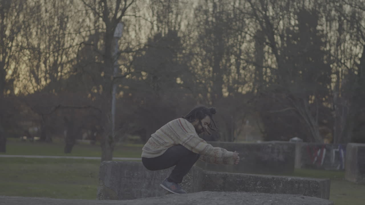 Man jumping in a park