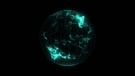 sphere, globe and space in the form of a plexus with alpha channel, transparent