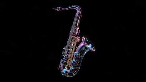 colorful holographic tenor saxophone