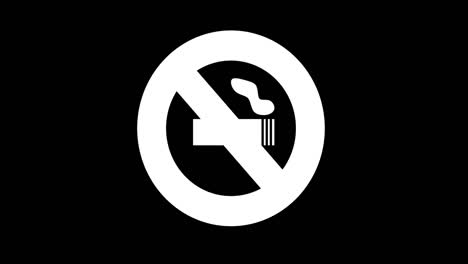 flashing warning icon, no smoking. loopable animation