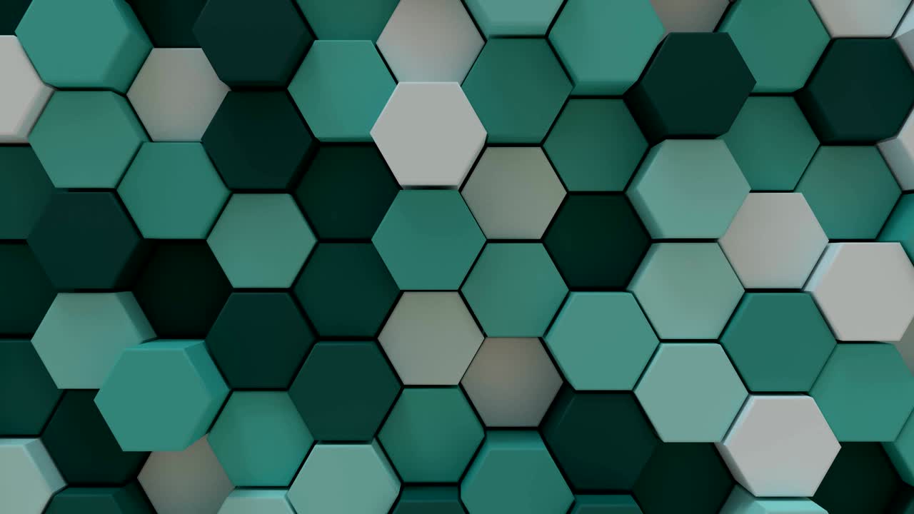 4k abstract tech grilla de panal de miel. animación en 3d.