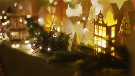 holiday home decoration full of twinkling lights and decorations