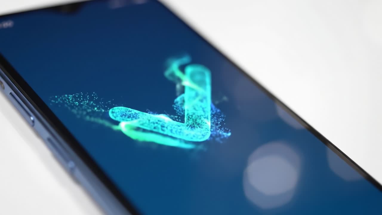 Dynamic Visual Transformation: A Stunning Digital Display Featuring a Mesmerizing Animation Evolving on a Smartphone Screen Captivating the Viewers' Attention