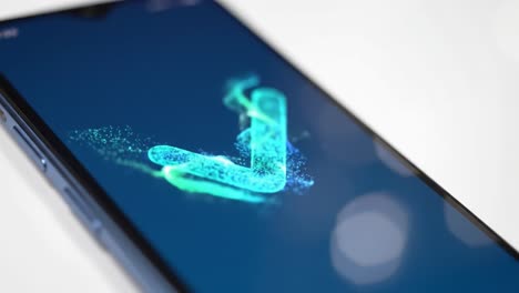 dynamic visual transformation: a stunning digital display featuring a mesmerizing animation evolving on a smartphone screen captivating the viewers' attention