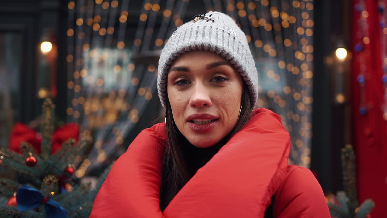 Festive Woman in Winter