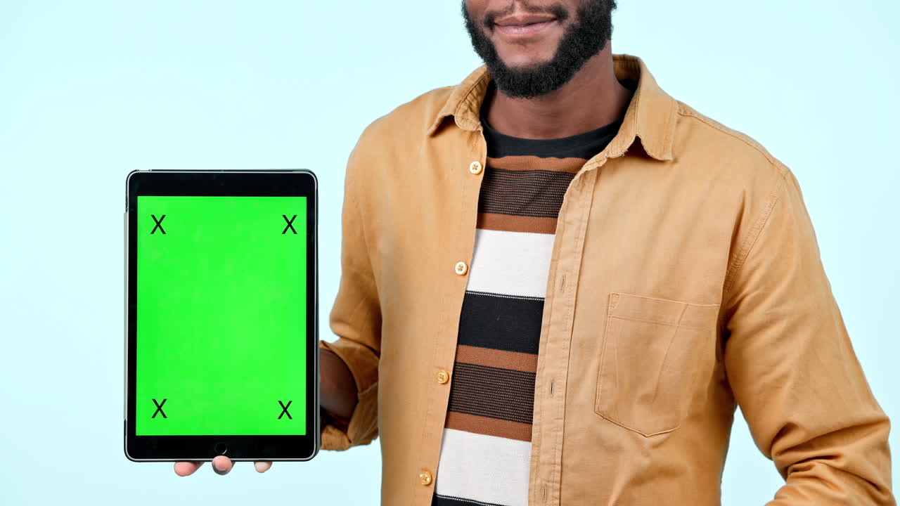 Green screen, tablet mock up