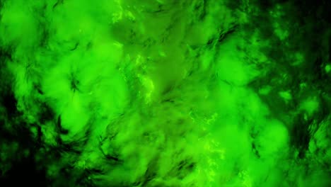 top view of abstract wavy surface, ripples in the water of green color, seamless loop. animation. colorful glowing liquid substance