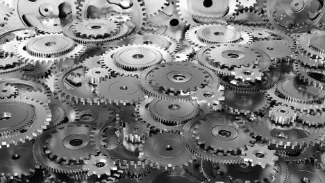 industrial video background with gears. 3d animation.