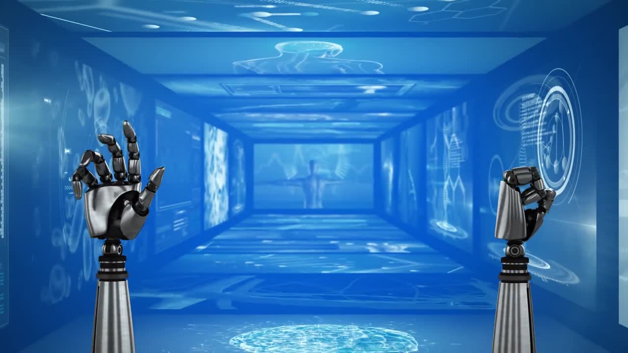 로 ⁇  손과 의료 데이터 처리에 대한 디지털로 생성된 비디오