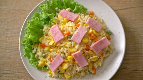 homemade-fried-rice-with-ham-and-mixed-vegetable