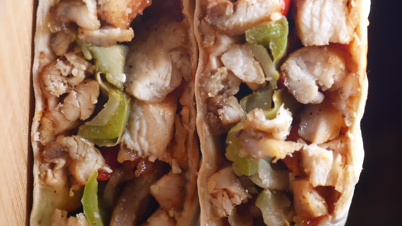 Close Up of a Chicken Wrap