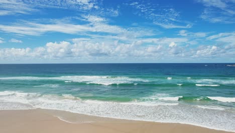 Colony-of-Seagulls-On-Sandy-Beach-In-Fingal-Head-On-Sunny-Summer-Day