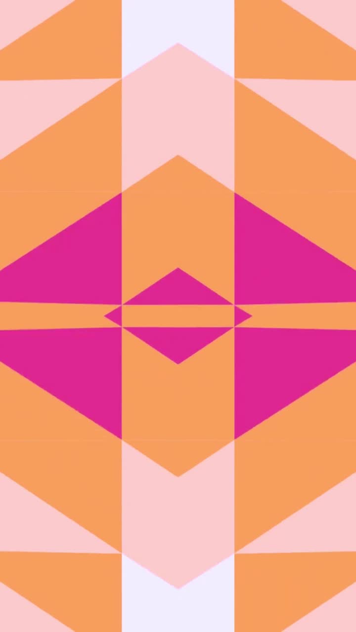 Animazione di motivo geometrico astratto con forme rosa e arancioni.