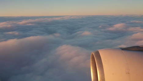 aeral view from above the clouds on board of a jet airplane a330