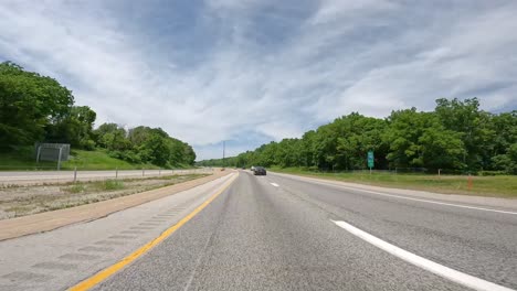 pov driving on interstate 280 around the south side of the quad cities of illinois