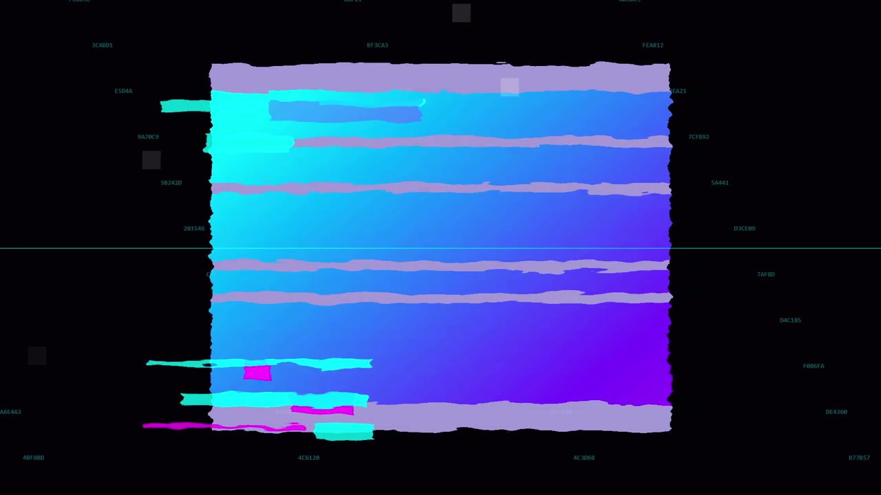 Animazione Glitch Digitale Astratta con Gradiente di Colore Neon