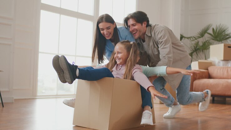 Happy Family Moving Day Fun