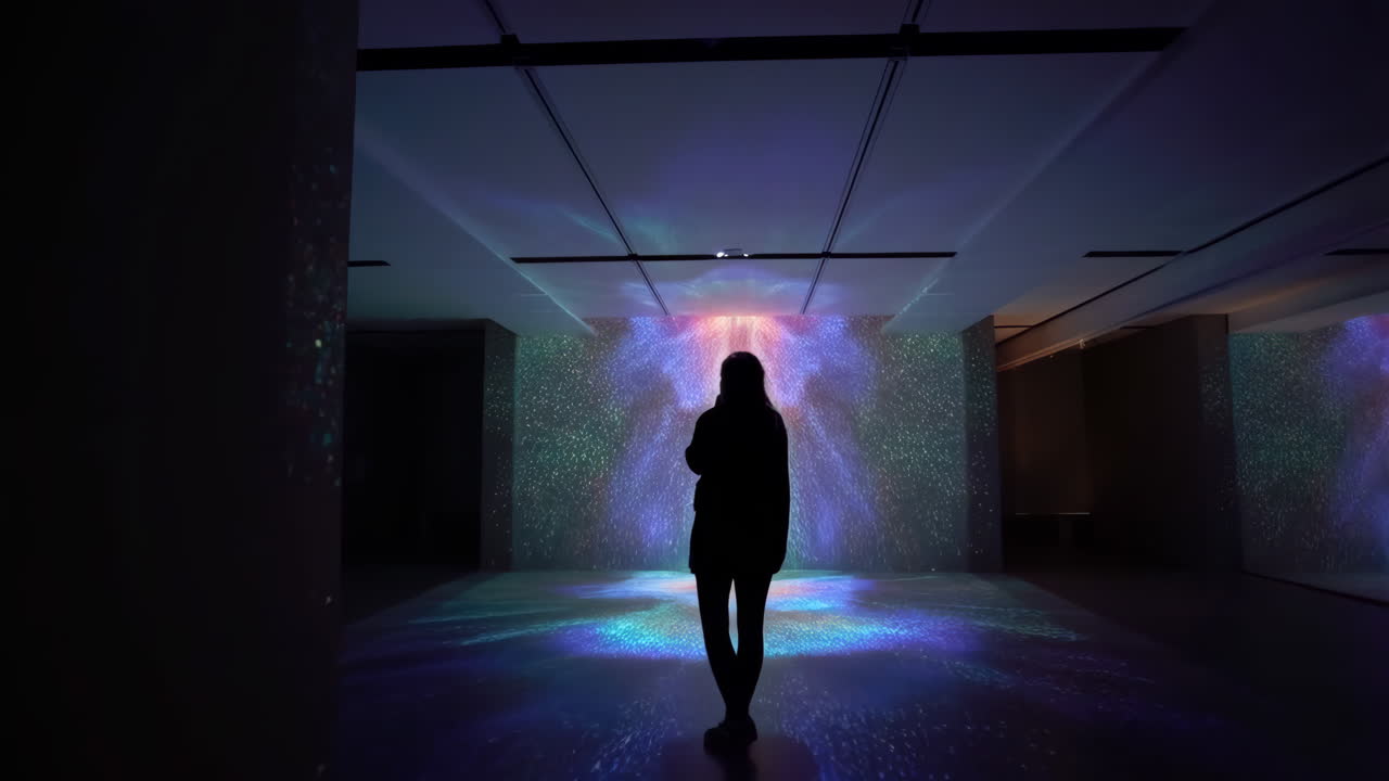 Silhouette in Immersive Light Art Installation