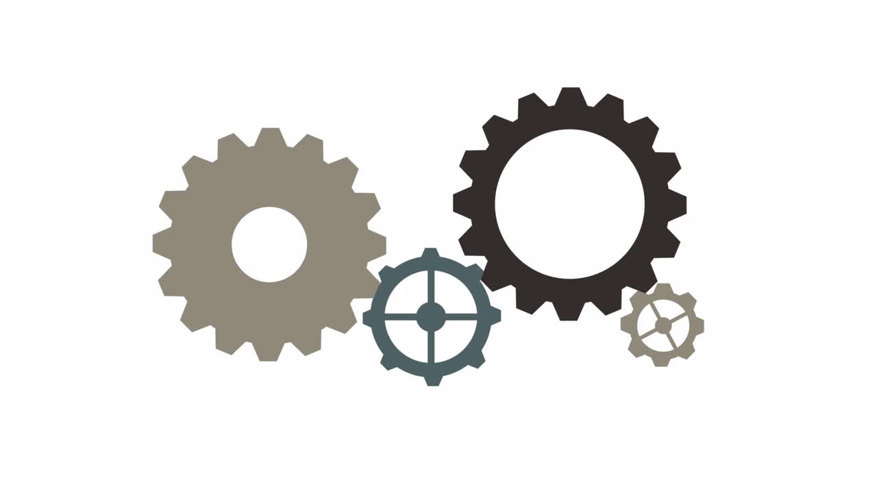 Simple Gear Animation White Background