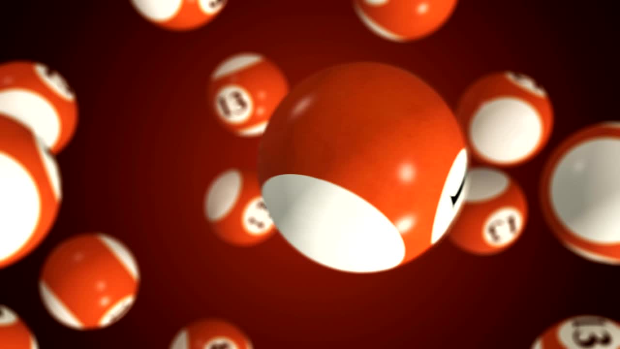 bola de billar girando y transición con luma mate canal alfa - bucle sin costuras - video de stock