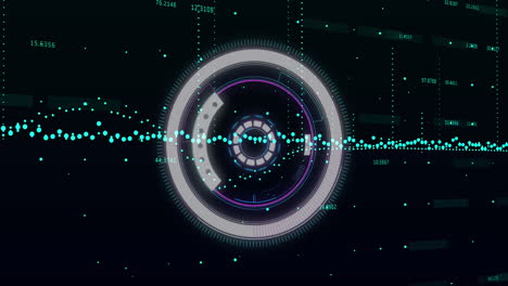 animation of scope scanning and data processing over black background