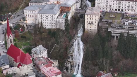 aerial journey over gasteiner wasserfall in austria