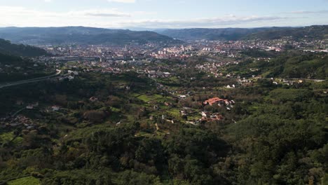 drone shot over santomé, ourense, galicia, spain