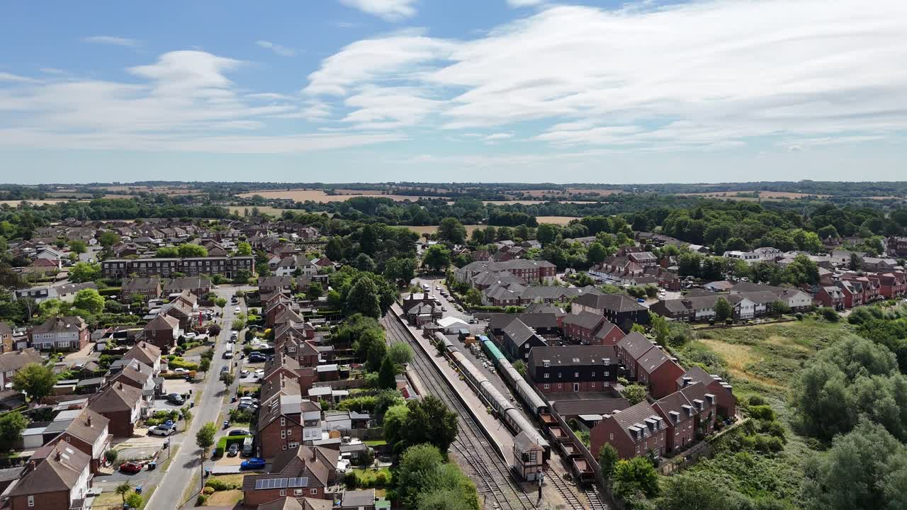 Ongar Railway Station Essex UK drone,aerial