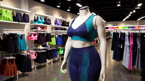 women's sportswear display in a retail store