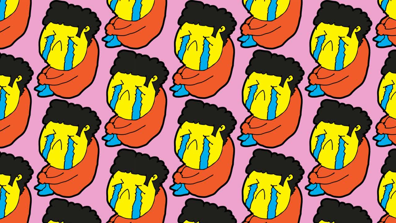 Børnetegning pop art sømløs baggrund med tema af gråd