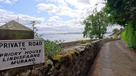 scenic private road leading to the sea