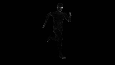 hologram human running. medical and technology concept