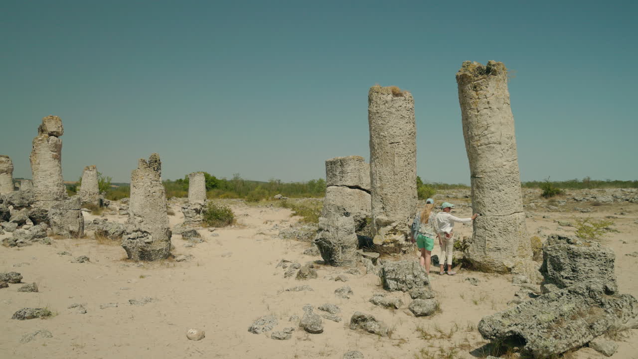 Couple Exploring the Stone Forest