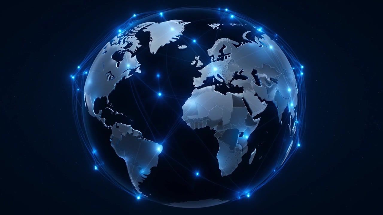 Digitální Zeměkoule s globálními síťovými propojeními