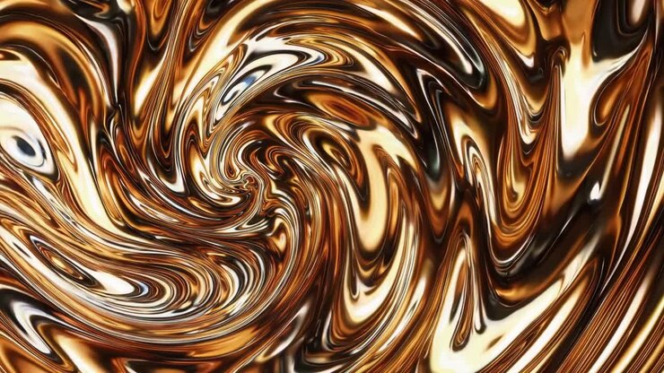 Abstract Gold Liquid Swirls