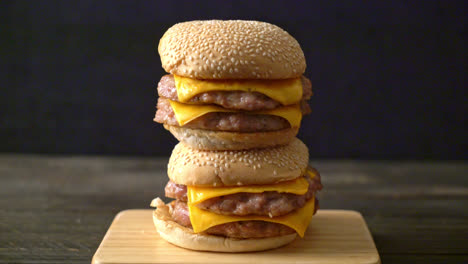 pork-hamburger-or-pork-burger-with-cheese